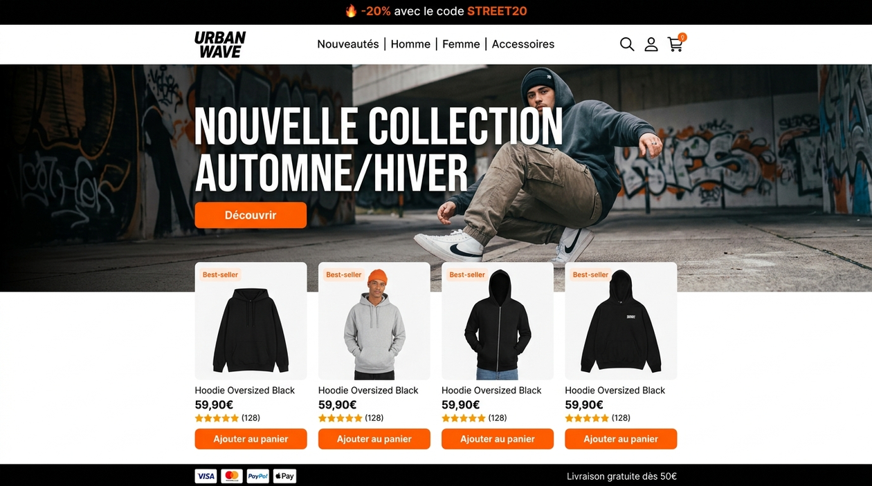 Urban Wave – E-commerce Streetwear Automne/Hiver